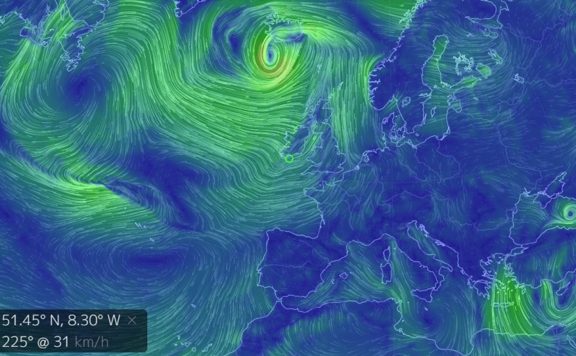 Animated Earth with wind, weather, ocean condition in SVG